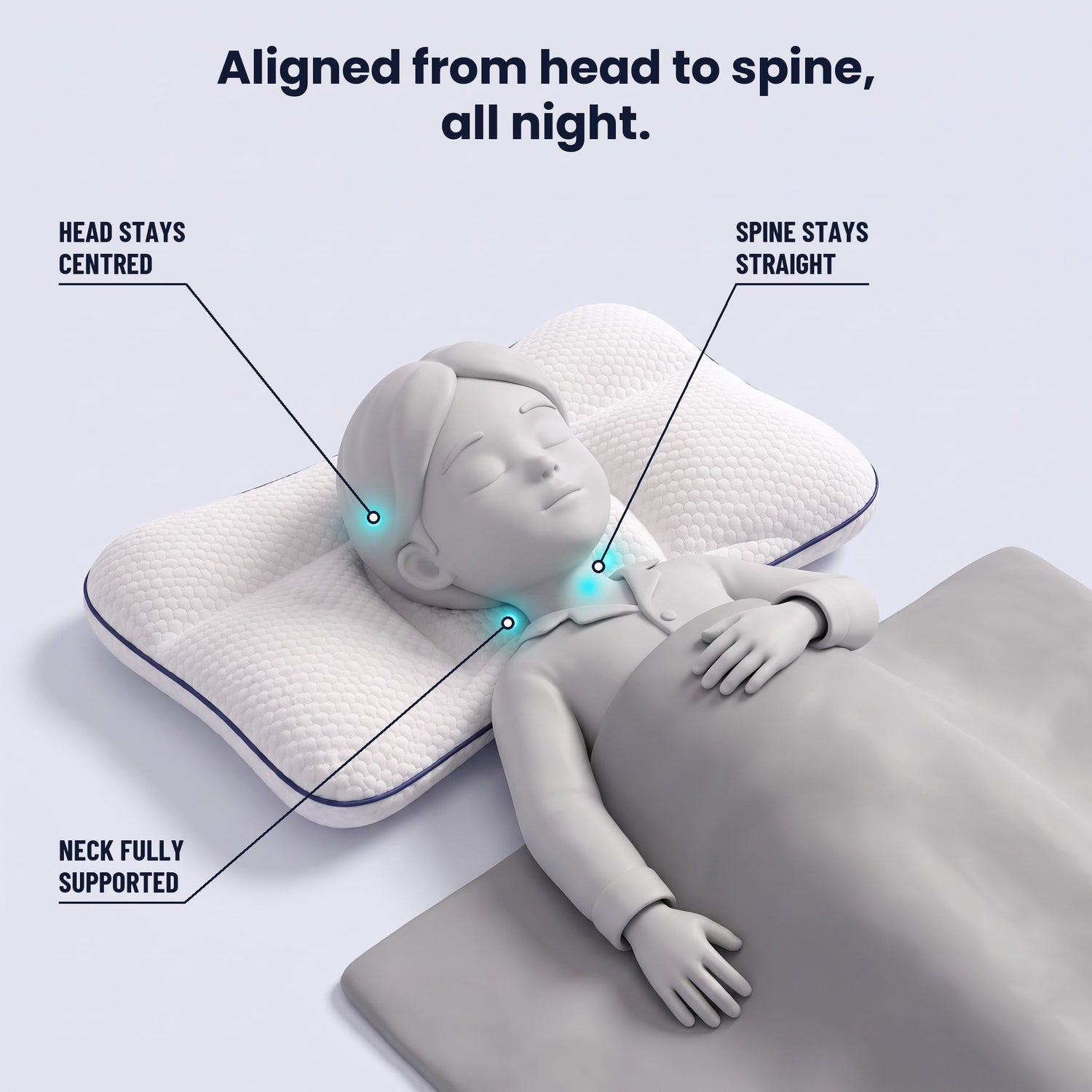 Nimbo keeps the head centred, the neck supported and the spine straight